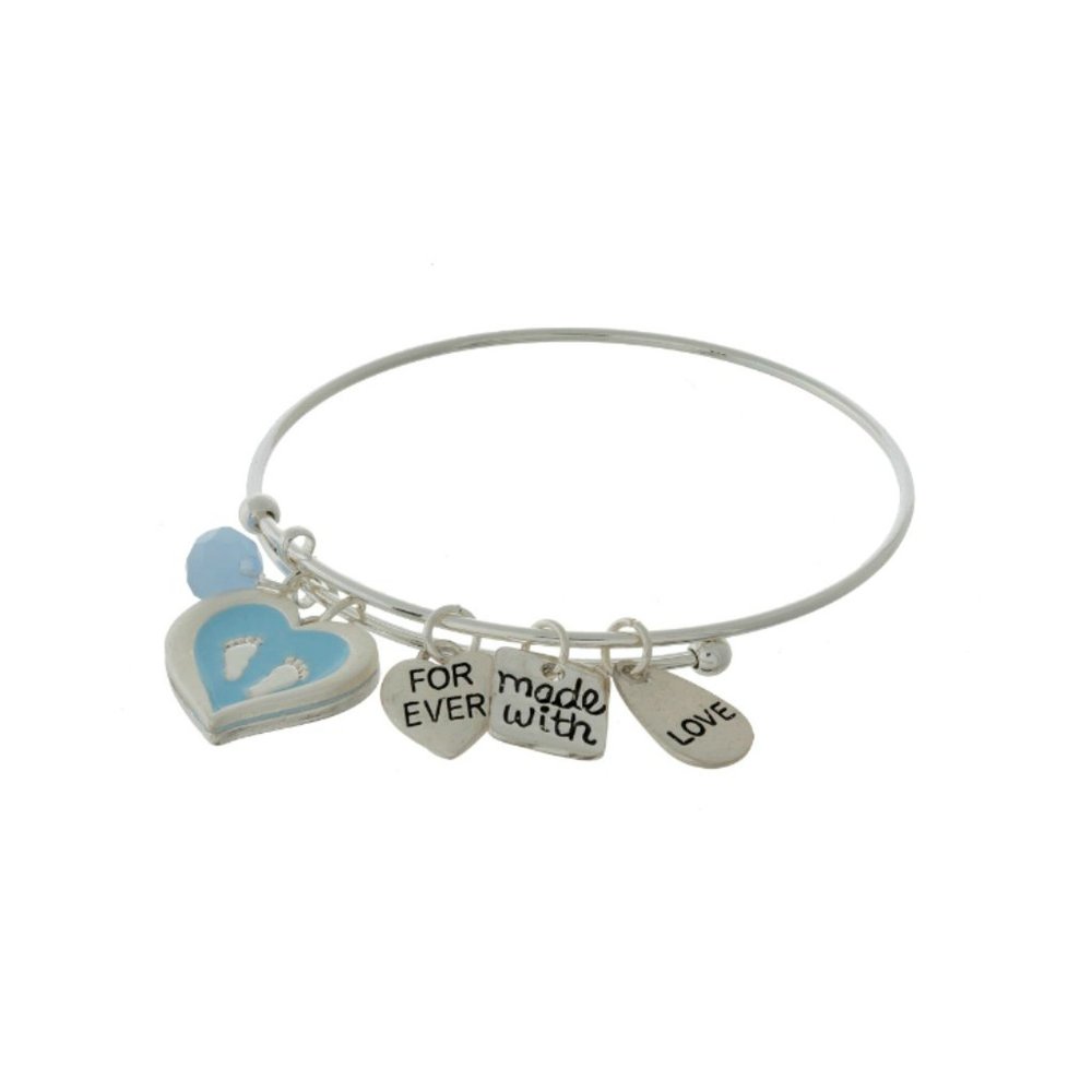 Blue Maternity Charm Bangle Bracelet